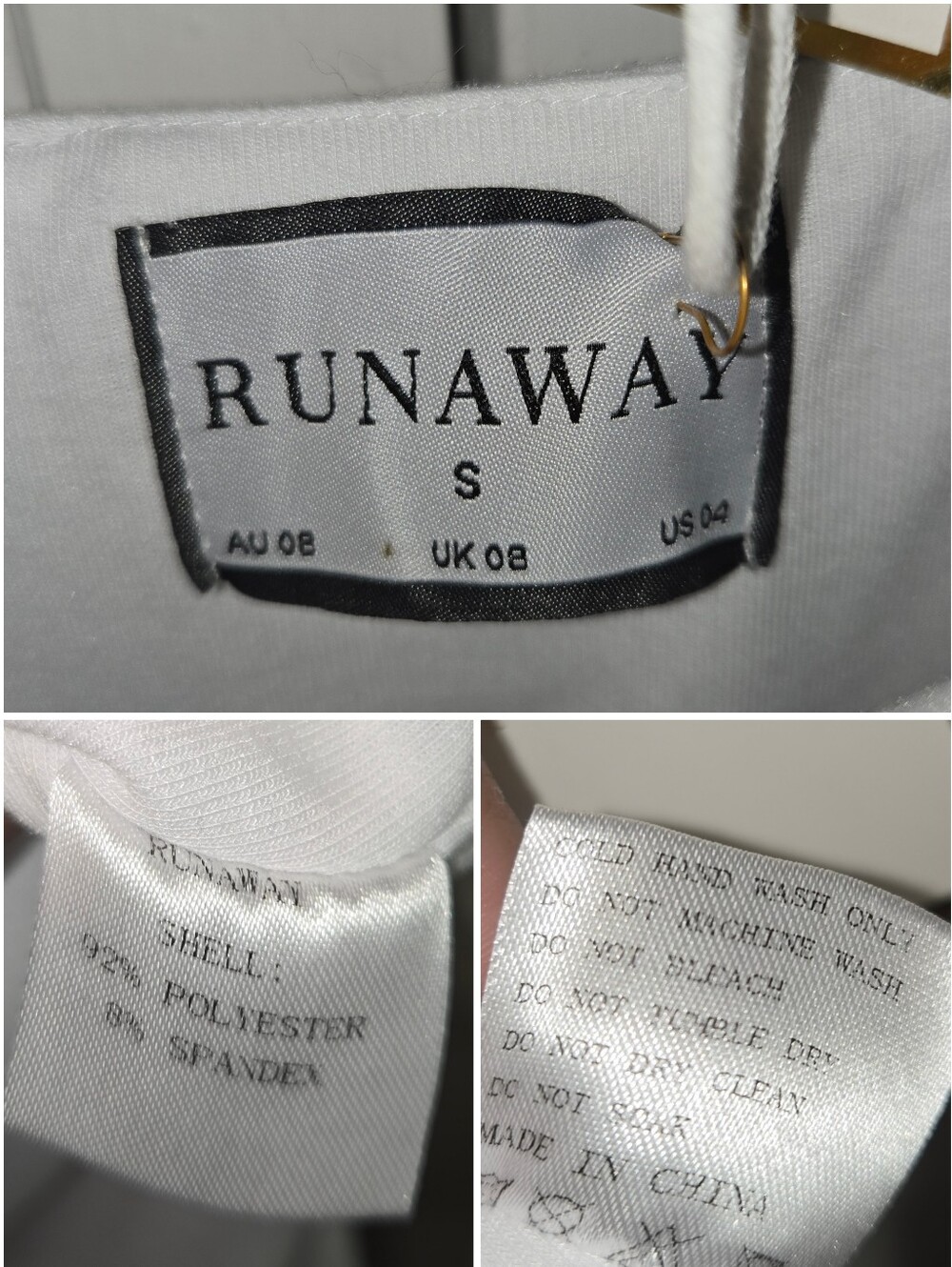 NWT Runaway The Label Safiya White Square Neck Long Sleeve Side Tie Mini Dress U - Picture 9 of 10